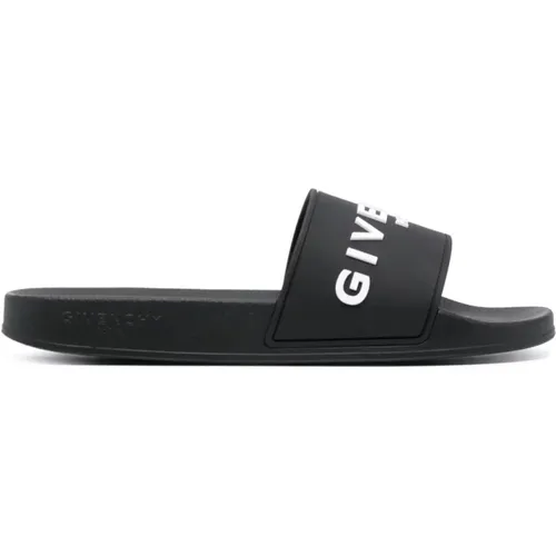 Schwarze Logo-Sandalen Slip-On-Stil , Herren, Größe: 39 EU - Givenchy - Modalova