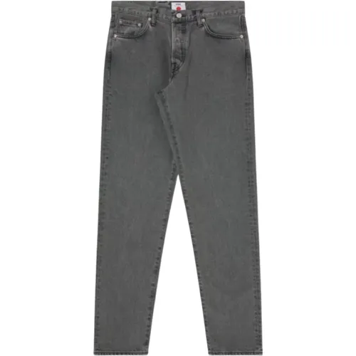 Regular Tapered Schwarze Denim Jeans , Herren, Größe: W33 - Edwin - Modalova