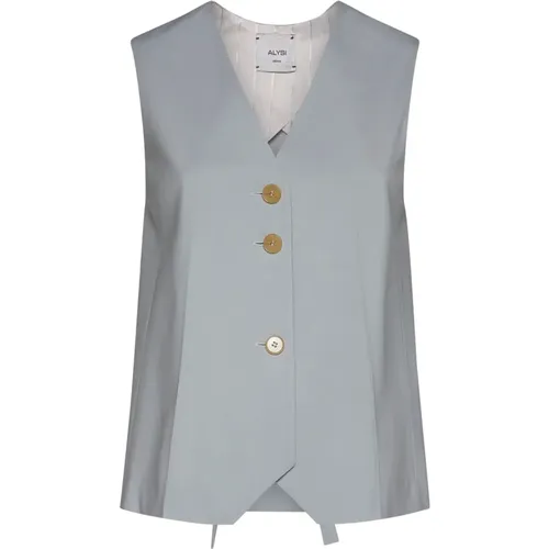 Sleeveless Wool V-Neck Jacket , female, Sizes: M - Alysi - Modalova