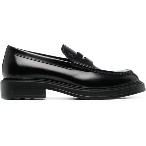 Schwarze Mokassin-Schuhe aus gebürstetem Leder , Herren, Größe: 40 1/2 EU - TOD'S - Modalova