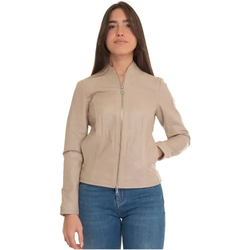 Sorapisstr Leather Harrington Jacket , female, Sizes: S, M, L - Peuterey - Modalova