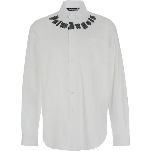 Neck Logo Classic Shirt , male, Sizes: L, S - Palm Angels - Modalova