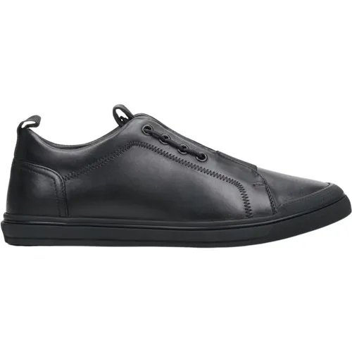 Herren Schwarze Sneaker aus echtem Leder Er00112391 - Estro - Modalova