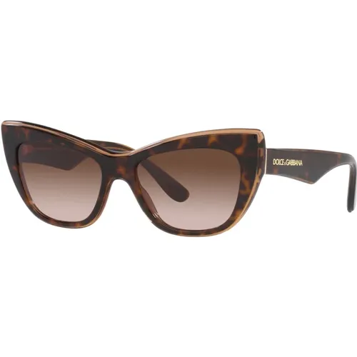 Havana Braune Sonnenbrille , Damen, Größe: 54 MM - Dolce & Gabbana - Modalova