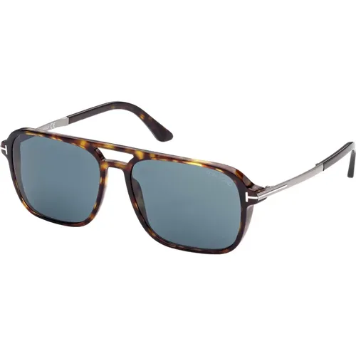 Crosby Sunglasses Dark Havana/Blue , male, Sizes: 59 MM - Tom Ford - Modalova