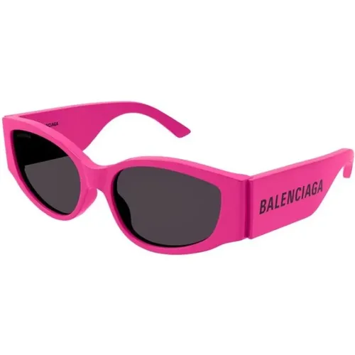 Fuchsia Frame Grey Lens Sunglasses , female, Sizes: 58 MM - Balenciaga - Modalova
