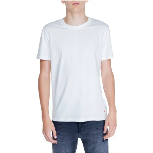 Weißes Baumwoll T-Shirt Herren Kurze Ärmel , Herren, Größe: M - Peuterey - Modalova