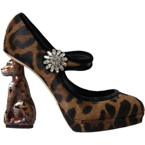 Leopard Pumps for Evening Events , female, Sizes: 2 1/2 UK - Dolce & Gabbana - Modalova