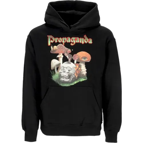 Schwarzer Hoodie mit Kängurutasche , Herren, Größe: XL - Propaganda - Modalova