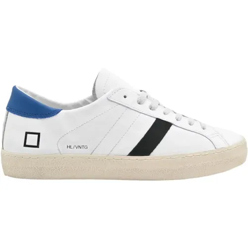 Vintage Low Top Sneakers Weiß-Blau , Herren, Größe: 42 EU - D.A.T.E. - Modalova