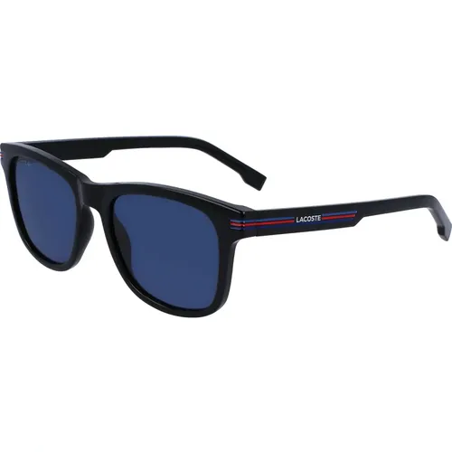 Schwarze/Blau Sonnenbrille , Herren, Größe: 53 MM - Lacoste - Modalova