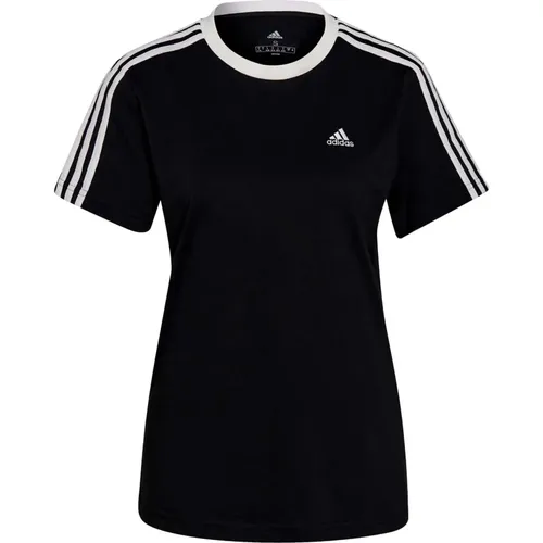 Streifen T-Shirt , Damen, Größe: M - Adidas - Modalova