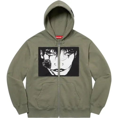 Limited Edition Zip Up Hoodie Light Olive , male, Sizes: 2XL, M, XL, L - Supreme - Modalova