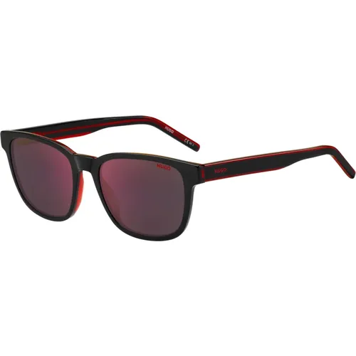 Black Red/Grey Red Mirror Sunglasses - Hugo Boss - Modalova