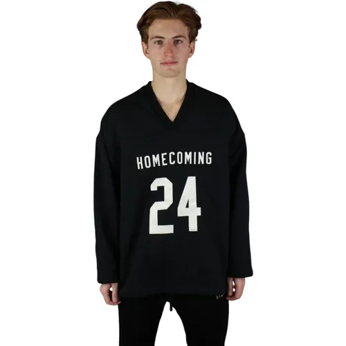 Schwarzes Heavy Fleece Hockey Trikot , Herren, Größe: XL - Fear Of God - Modalova