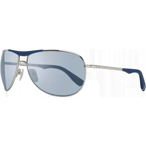 Silberne Ovale Polarisierte Sonnenbrille , Herren, Größe: ONE Size - WEB Eyewear - Modalova