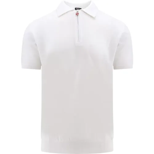 Weißes T-Shirt mit halbem Reißverschluss - Kiton - Modalova