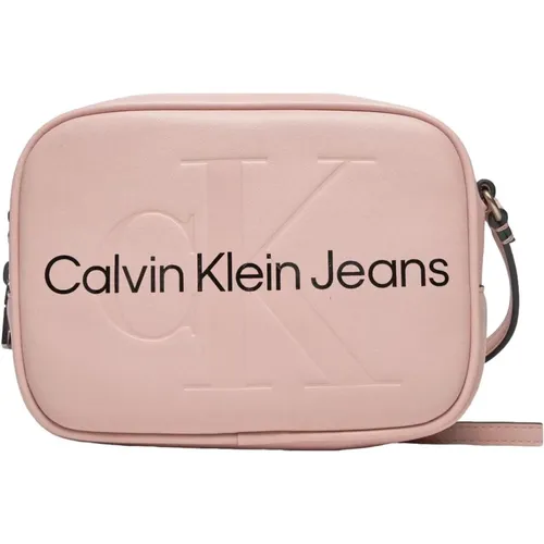 Stilvolle Rosa Bedruckte Handtasche mit Reißverschluss - Calvin Klein Jeans - Modalova