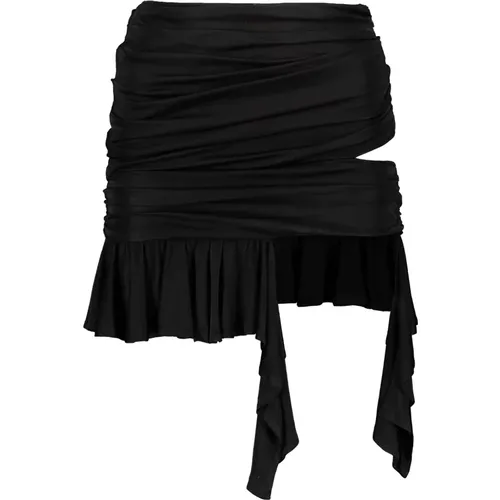 Draped Ruffled Mini Skirt , Damen, Größe: M - Andrea Adamo - Modalova