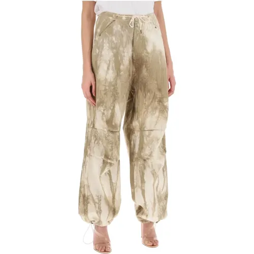 Tie-Dye Baggy Hose mit ausgestelltem Schnitt , Damen, Größe: XS - DARKPARK - Modalova