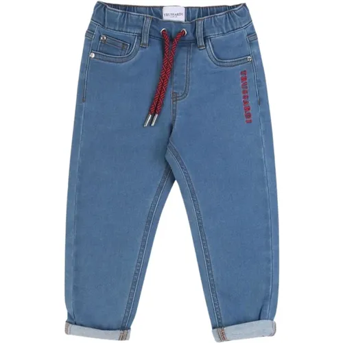 Jeans mit Kordelzug in der Taille und Logo-Stickerei - Trussardi - Modalova