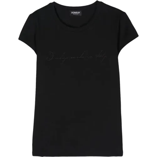Stylisches Schwarzes T-Shirt,Einfaches Weißes T-Shirt - Dondup - Modalova
