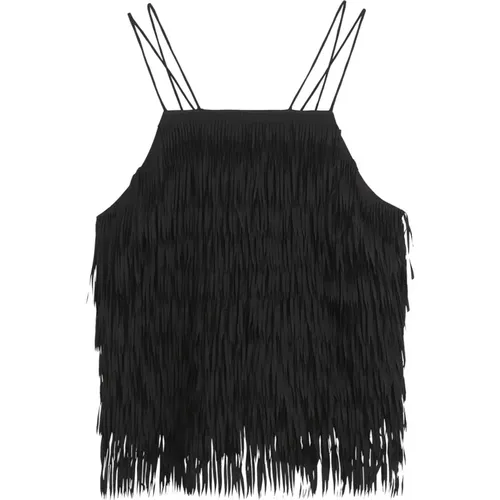 Fringed Sleeveless Top , female, Sizes: 2XS, 2XL - Munthe - Modalova