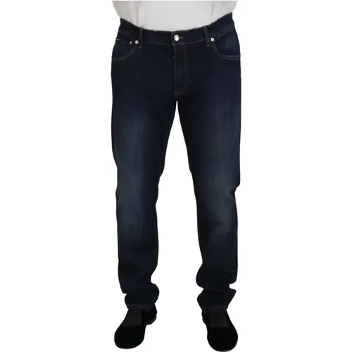 Blaue Straight Fit Denim Jeans , Herren, Größe: XS - Dolce & Gabbana - Modalova