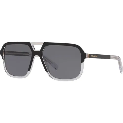 Angel Sunglasses Crystal/Grey , male, Sizes: 58 MM - Dolce & Gabbana - Modalova