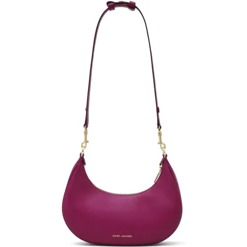 Fuchsia Half-Moon Bag with Golden Logo , female, Sizes: ONE SIZE - Marc Jacobs - Modalova