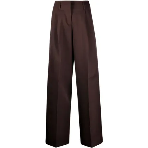 Weite Bein Woll-Gabardine Hose - Golden Goose - Modalova