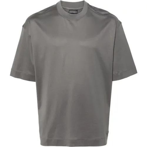 Graues Jersey Crew Neck T-Shirt , Herren, Größe: XL - Emporio Armani - Modalova