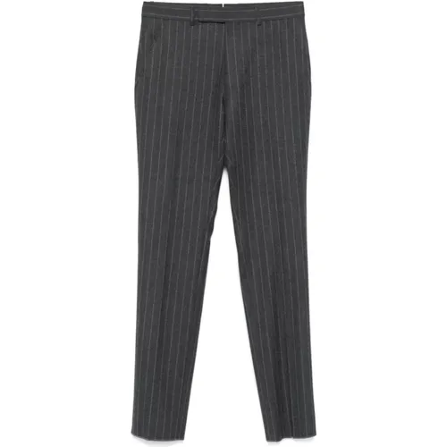 Grey Wool Striped Trousers , male, Sizes: L - Tom Ford - Modalova