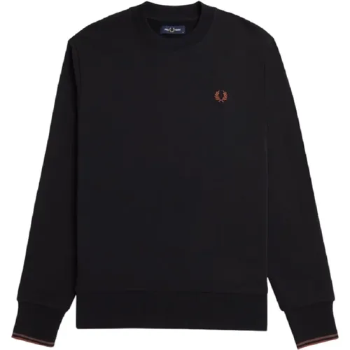 Schwarzer Sweatshirt Klassischer Stil , Herren, Größe: XL - Fred Perry - Modalova