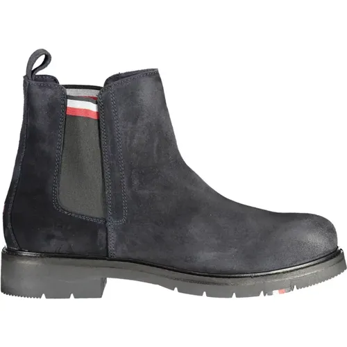 Schicke Blaue Ankle Boots mit Logo-Akzent , Herren, Größe: 41 EU - Tommy Hilfiger - Modalova