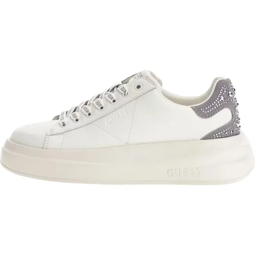 Weiße Leder-Sneakers mit Nieten , Damen, Größe: 37 EU - Guess - Modalova