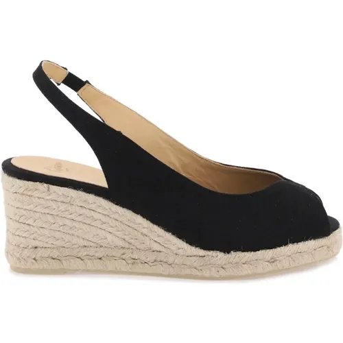 Espadrilles mit Offener Spitze und Keilabsatz , Damen, Größe: 36 EU - Castañer - Modalova