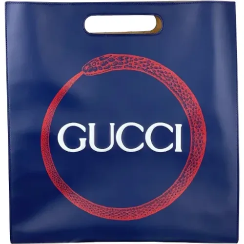 Pre-owned XL Printed Leather Tote - Red Snake , female, Sizes: ONE SIZE - Gucci Vintage - Modalova