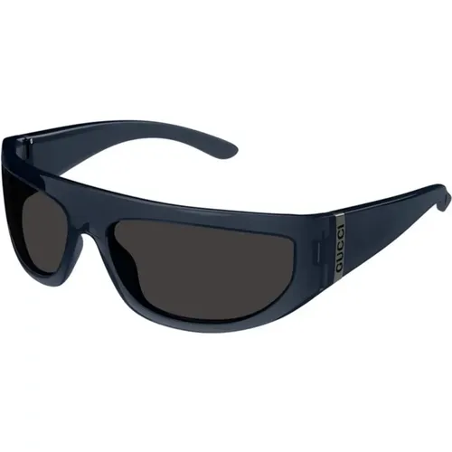 Frame grey lens sunglasses , male, Sizes: 64 MM - Gucci - Modalova