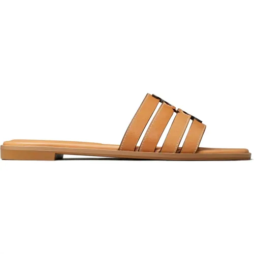 Leather Slide Sandals , female, Sizes: 5 1/2 UK, 4 1/2 UK, 7 UK, 3 UK - TORY BURCH - Modalova