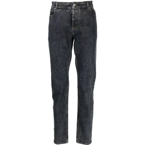 Pkt slim dirty blue pants , male, Sizes: W37, W33, W24, W31 - Balmain - Modalova