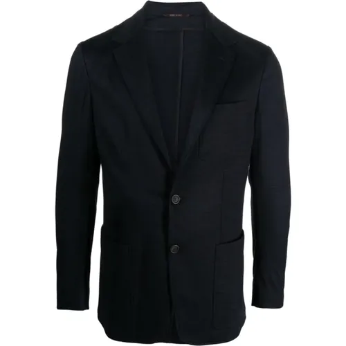 Marine Karierte Blazer Canali - Canali - Modalova