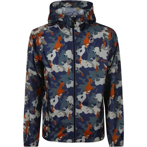 Waterproof Camouflage Zip-through Sweatshirt , male, Sizes: S, L - K-way - Modalova