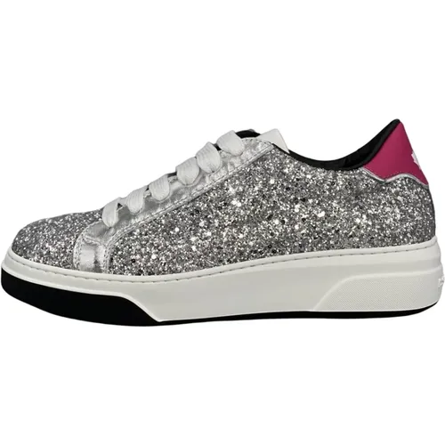 Glitter Sneakers - Silber, 36 , Damen, Größe: 40 EU - Dsquared2 - Modalova