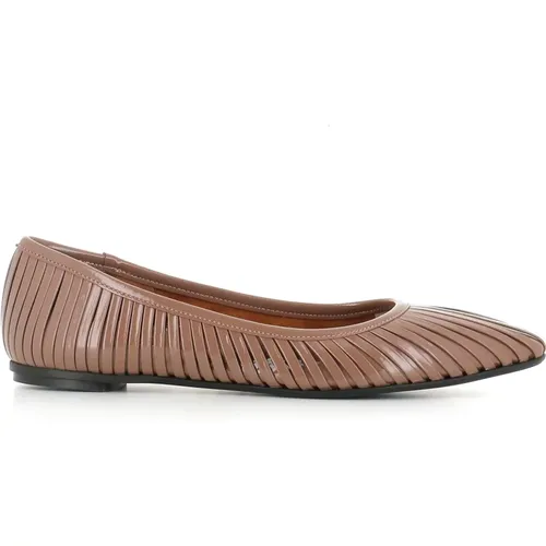 Leather Ballerina Flat Shoes , female, Sizes: 5 UK, 4 UK, 3 UK, 6 UK, 4 1/2 UK - DEL Carlo - Modalova