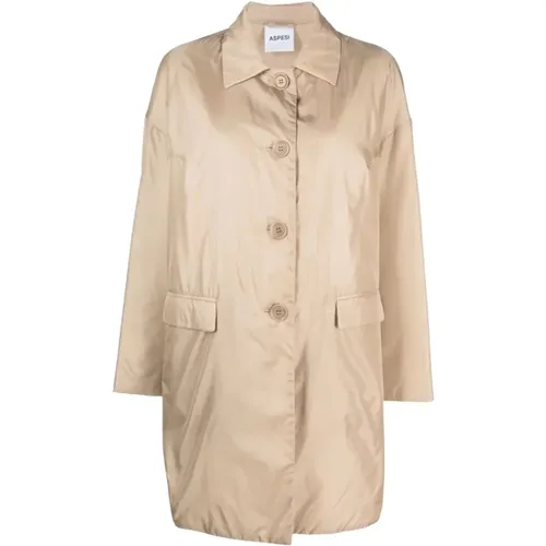 Buttoned Up Gabardine Coat , female, Sizes: XS, S - Aspesi - Modalova