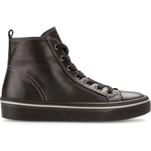 Schwarze Leder High Top Sneakers - Gabor - Modalova