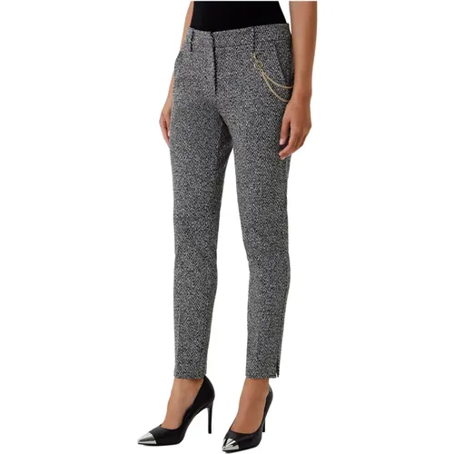 Elegant Slim-Fit Checked Lurex Pants , female, Sizes: XL, L - Liu Jo - Modalova