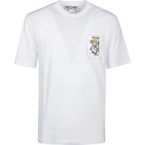 Lässiges Baumwoll T-Shirt , Herren, Größe: L - Moschino - Modalova