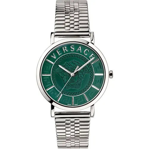 Essential Grün Edelstahl Uhr - Versace - Modalova